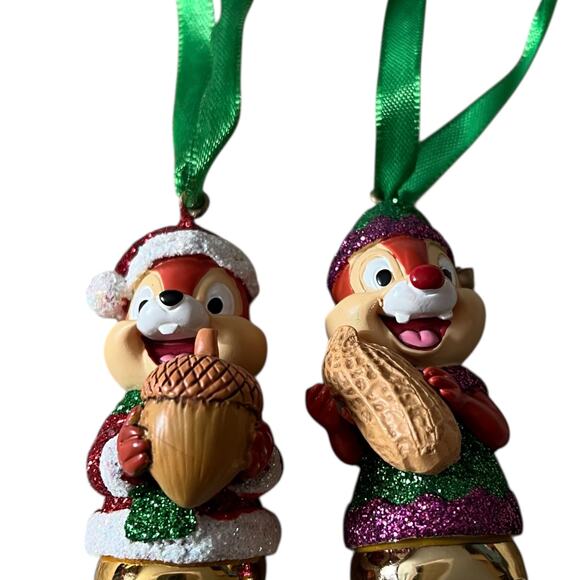 Disney Chip and Dale Glitter Bells 2-CT Ornaments - Picture 3 of 5